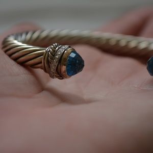 David Yurman Crossover Bracelet Diamonds/BlueTopaz